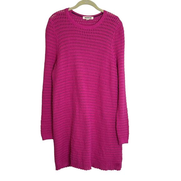 Boden Womens Rose Violet Crochet Knit Dress US Size 10 missing belt and cami - Picture 3 of 8